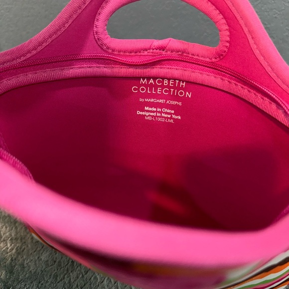 S MACBETH COLLECTION by Margaret Josephs Chevron Zipper Neoprene Lunch Bag Tote - Picture 7 of 7